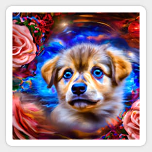 Blue-eyed Cute Puppy Sticker